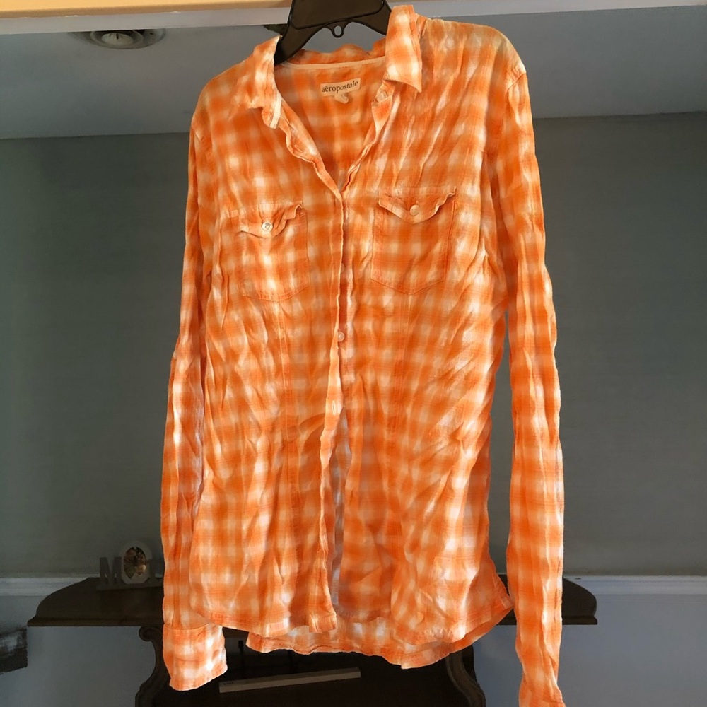 Orange button up